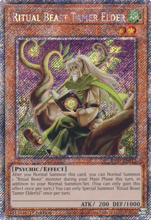 Ritual Beast Tamer Elder (Platinum Secret Rare) [RA03-EN012] Platinum Secret Rare | Shuffle n Cut Hobbies & Games