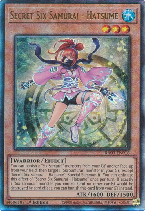 Secret Six Samurai - Hatsume (UTR) [RA03-EN016] Prismatic Ultimate Rare | Shuffle n Cut Hobbies & Games