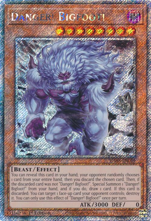 Danger! Bigfoot! (Alternate Art) (Platinum Secret Rare) [RA03-EN019] Platinum Secret Rare | Shuffle n Cut Hobbies & Games