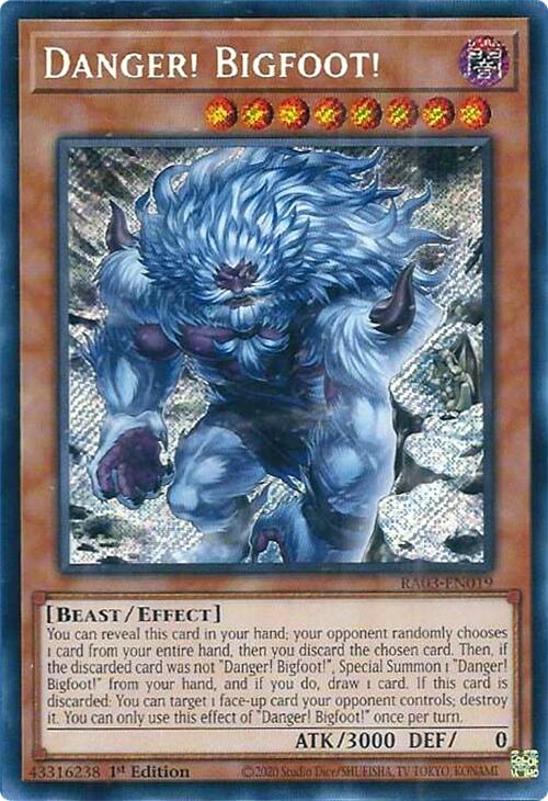 Danger! Bigfoot! (Alternate Art) (Secret Rare) [RA03-EN019] Secret Rare | Shuffle n Cut Hobbies & Games