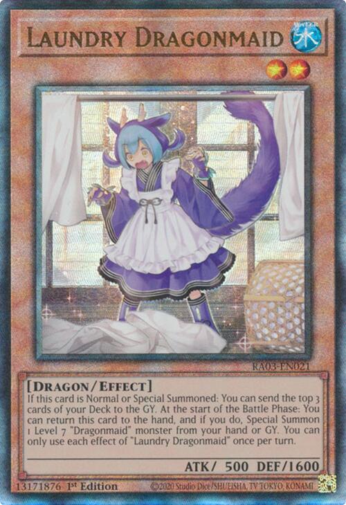 Laundry Dragonmaid (UTR) [RA03-EN021] Prismatic Ultimate Rare | Shuffle n Cut Hobbies & Games