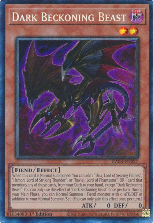 Dark Beckoning Beast (CR) [RA03-EN027] Prismatic Collector's Rare | Shuffle n Cut Hobbies & Games