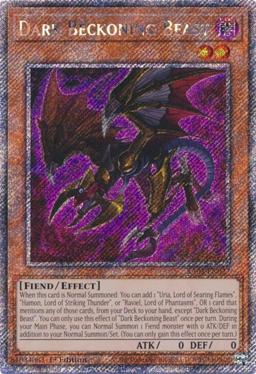 Dark Beckoning Beast (Platinum Secret Rare) [RA03-EN027] Platinum Secret Rare | Shuffle n Cut Hobbies & Games