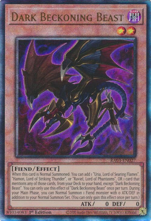 Dark Beckoning Beast (UTR) [RA03-EN027] Prismatic Ultimate Rare | Shuffle n Cut Hobbies & Games