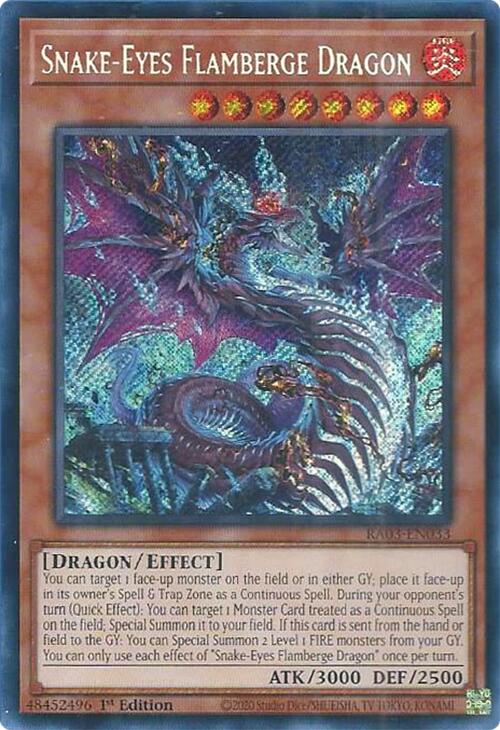 Snake-Eyes Flamberge Dragon (Secret Rare) [RA03-EN033] Secret Rare | Shuffle n Cut Hobbies & Games