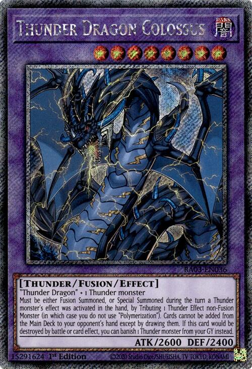 Thunder Dragon Colossus (Platinum Secret Rare) [RA03-EN036] Platinum Secret Rare | Shuffle n Cut Hobbies & Games