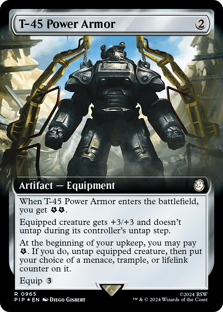 T-45 Power Armor (Extended Art) (Surge Foil) [Fallout] | Shuffle n Cut Hobbies & Games