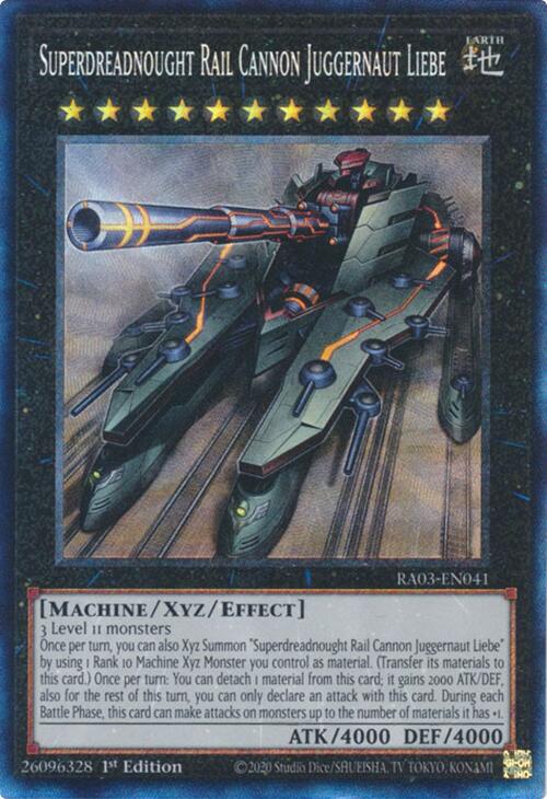 Superdreadnought Rail Cannon Juggernaut Liebe (CR) [RA03-EN041] Prismatic Collector's Rare | Shuffle n Cut Hobbies & Games