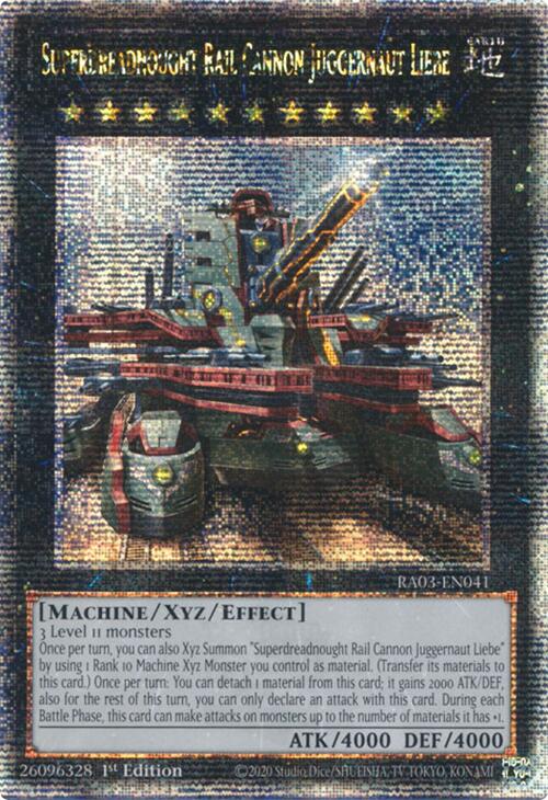 Superdreadnought Rail Cannon Juggernaut Liebe (Alternate Art) (Quarter Century Secret Rare) [RA03-EN041] Quarter Century Secret Rare | Shuffle n Cut Hobbies & Games