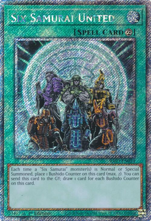 Six Samurai United (Platinum Secret Rare) [RA03-EN054] Platinum Secret Rare | Shuffle n Cut Hobbies & Games