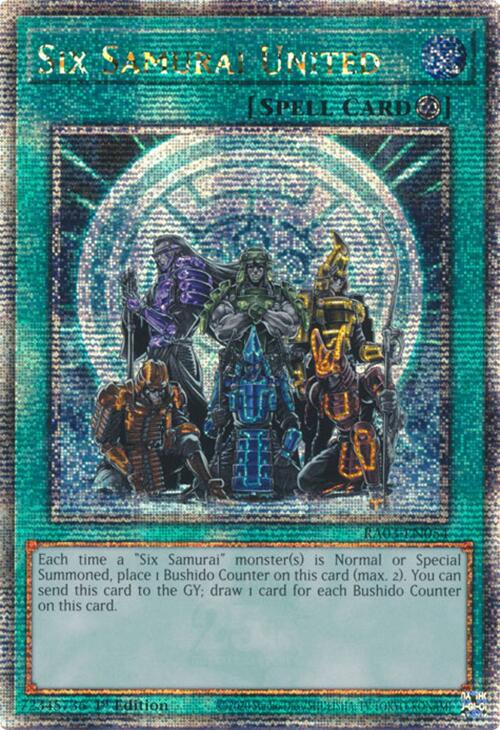 Six Samurai United (Quarter Century Secret Rare) [RA03-EN054] Quarter Century Secret Rare | Shuffle n Cut Hobbies & Games