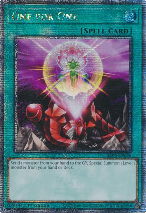 One for One (Quarter Century Secret Rare) [RA03-EN056] Quarter Century Secret Rare | Shuffle n Cut Hobbies & Games