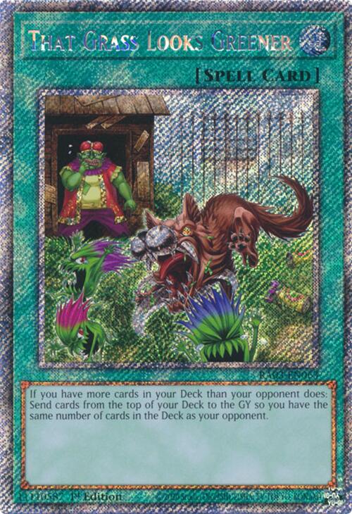 That Grass Looks Greener (Platinum Secret Rare) [RA03-EN063] Platinum Secret Rare | Shuffle n Cut Hobbies & Games