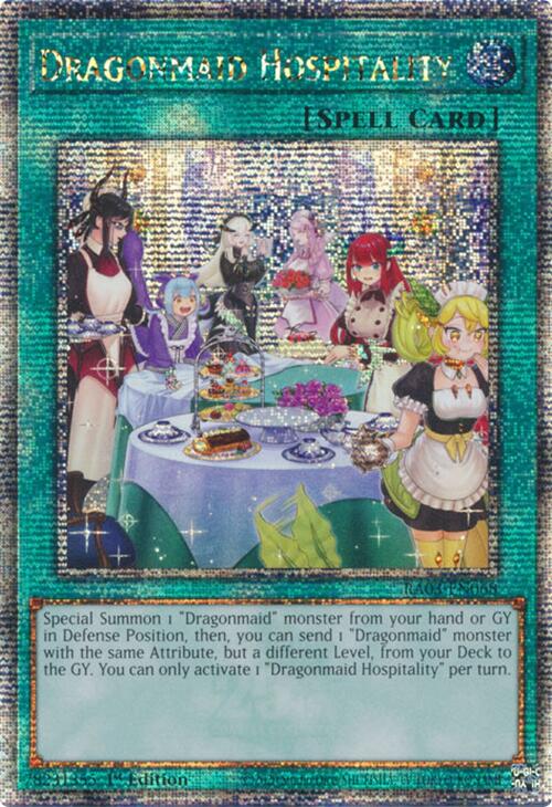 Dragonmaid Hospitality (Alternate Art) (Quarter Century Secret Rare) [RA03-EN068] Quarter Century Secret Rare | Shuffle n Cut Hobbies & Games