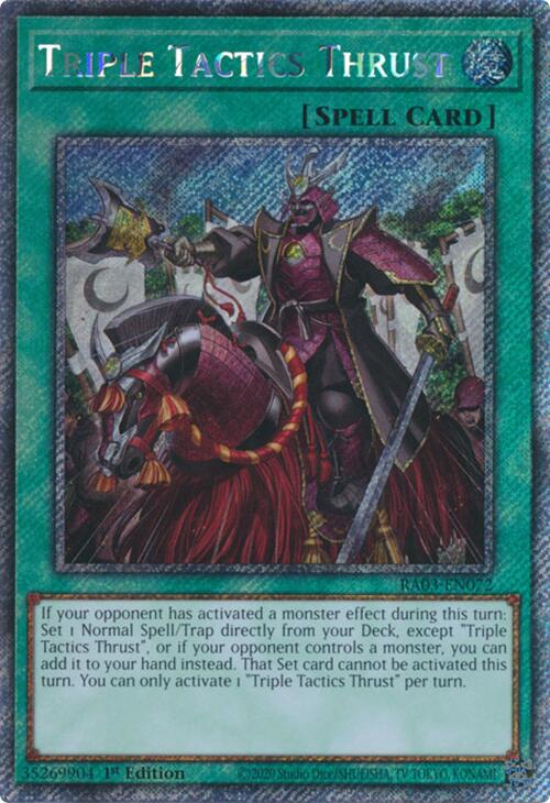 Triple Tactics Thrust (Platinum Secret Rare) [RA03-EN072] Platinum Secret Rare | Shuffle n Cut Hobbies & Games