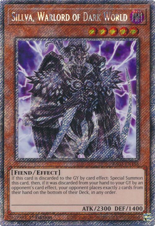 Sillva, Warlord of Dark World (Platinum Secret Rare) [RA03-EN158] Platinum Secret Rare | Shuffle n Cut Hobbies & Games