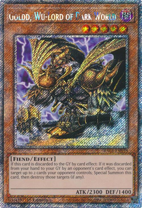 Goldd, Wu-Lord of Dark World (Platinum Secret Rare) [RA03-EN159] Platinum Secret Rare | Shuffle n Cut Hobbies & Games