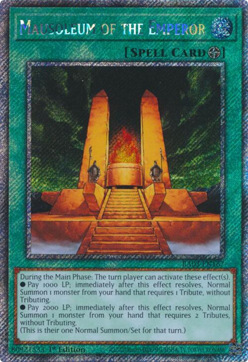 Mausoleum of the Emperor (Platinum Secret Rare) [RA03-EN167] Platinum Secret Rare | Shuffle n Cut Hobbies & Games