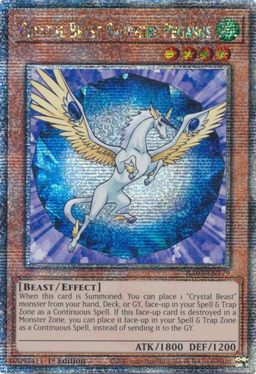 Crystal Beast Sapphire Pegasus (Quarter Century Secret Rare) [RA03-EN179] Quarter Century Secret Rare | Shuffle n Cut Hobbies & Games