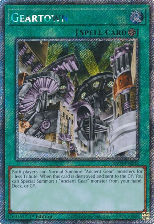 Geartown (Platinum Secret Rare) [RA03-EN203] Platinum Secret Rare | Shuffle n Cut Hobbies & Games