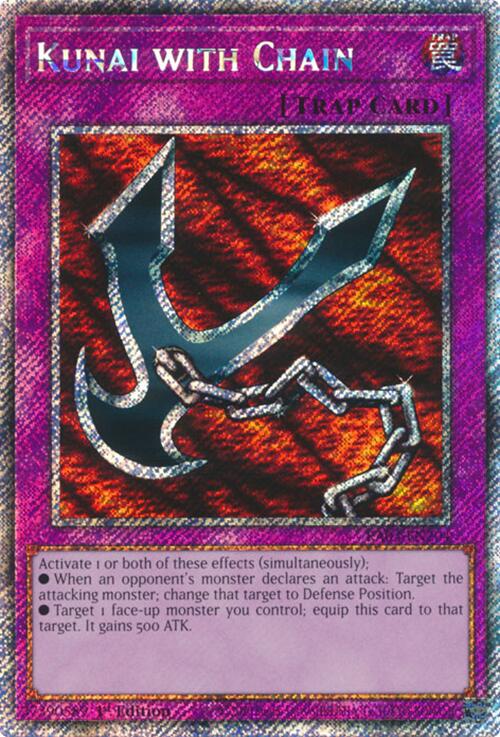 Kunai with Chain (Platinum Secret Rare) [RA03-EN204] Platinum Secret Rare | Shuffle n Cut Hobbies & Games