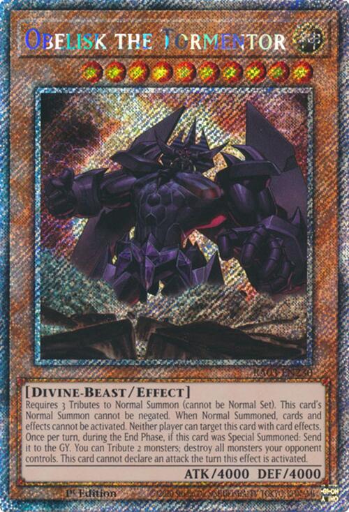 Obelisk the Tormentor (Platinum Secret Rare) [RA03-EN230] Platinum Secret Rare | Shuffle n Cut Hobbies & Games