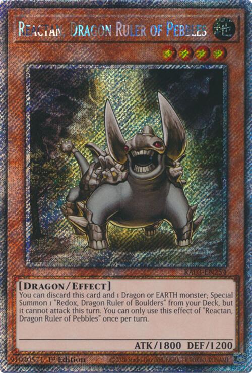 Reactan, Dragon Ruler of Pebbles (Platinum Secret Rare) [RA03-EN254] Platinum Secret Rare | Shuffle n Cut Hobbies & Games