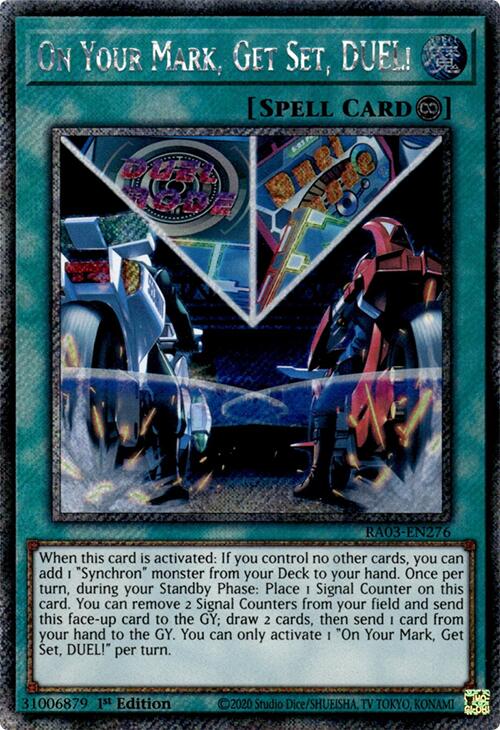 On Your Mark, Get Set, DUEL! (Platinum Secret Rare) [RA03-EN276] Platinum Secret Rare | Shuffle n Cut Hobbies & Games