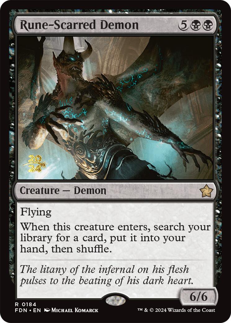 Rune-Scarred Demon [Foundations Prerelease Promos] | Shuffle n Cut Hobbies & Games