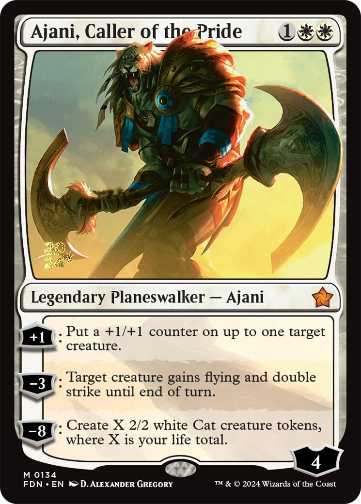 Ajani, Caller of the Pride [Foundations Prerelease Promos] | Shuffle n Cut Hobbies & Games