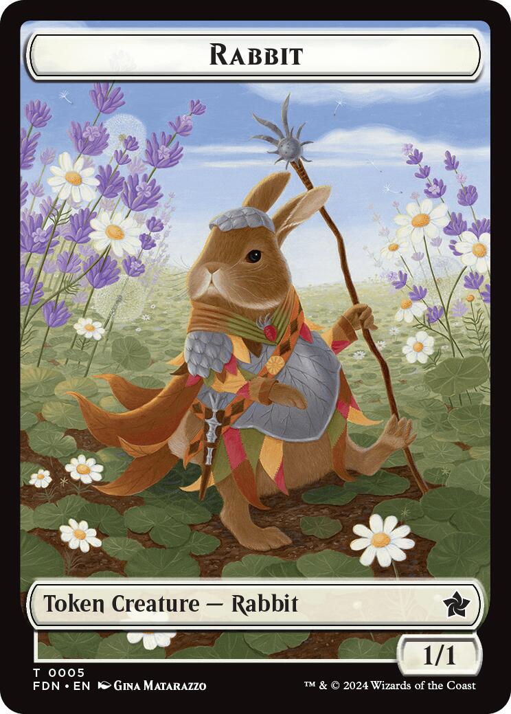 Rabbit // Soldier Double-Sided Token [Foundations Tokens] | Shuffle n Cut Hobbies & Games