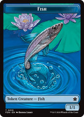 Faerie // Fish Doubled-Sided Token [Foundations Tokens] | Shuffle n Cut Hobbies & Games