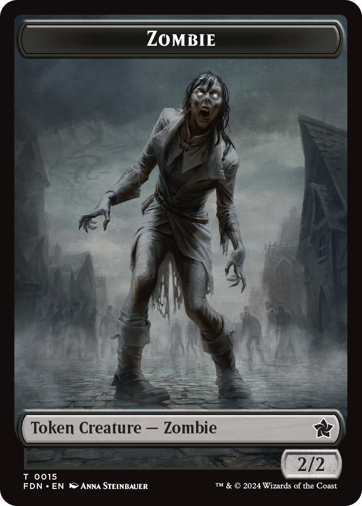 Goblin // Zombie Doubled-Sided Token [Foundations Tokens] | Shuffle n Cut Hobbies & Games