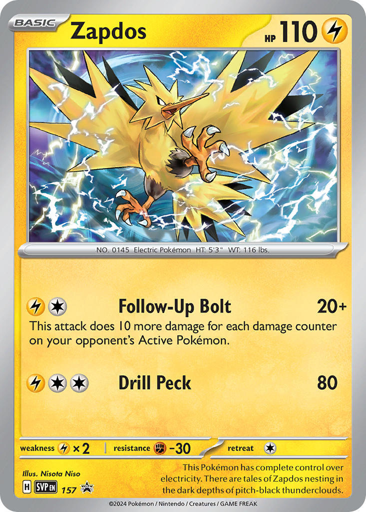 Zapdos (157) [Scarlet & Violet: Black Star Promos] | Shuffle n Cut Hobbies & Games