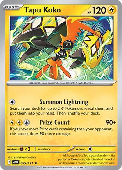 Tapu Koko (065/191) (Deck Exclusives) [Scarlet & Violet: Surging Sparks] | Shuffle n Cut Hobbies & Games