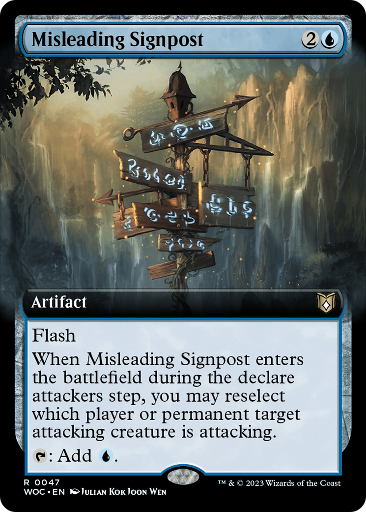 Misleading Signpost (Extended Art) [Wilds of Eldraine Commander] | Shuffle n Cut Hobbies & Games