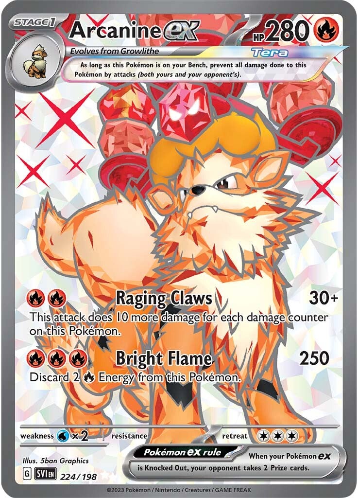 Arcanine ex (224/198) [Scarlet & Violet: Base Set] | Shuffle n Cut Hobbies & Games