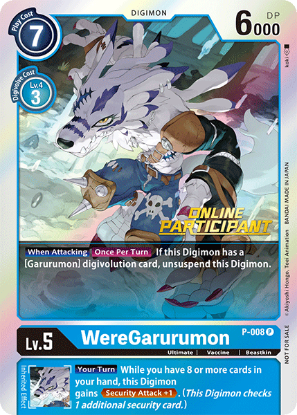 WereGarurumon [P-008] (Online Regional - Participant) [Promotional Cards] | Shuffle n Cut Hobbies & Games