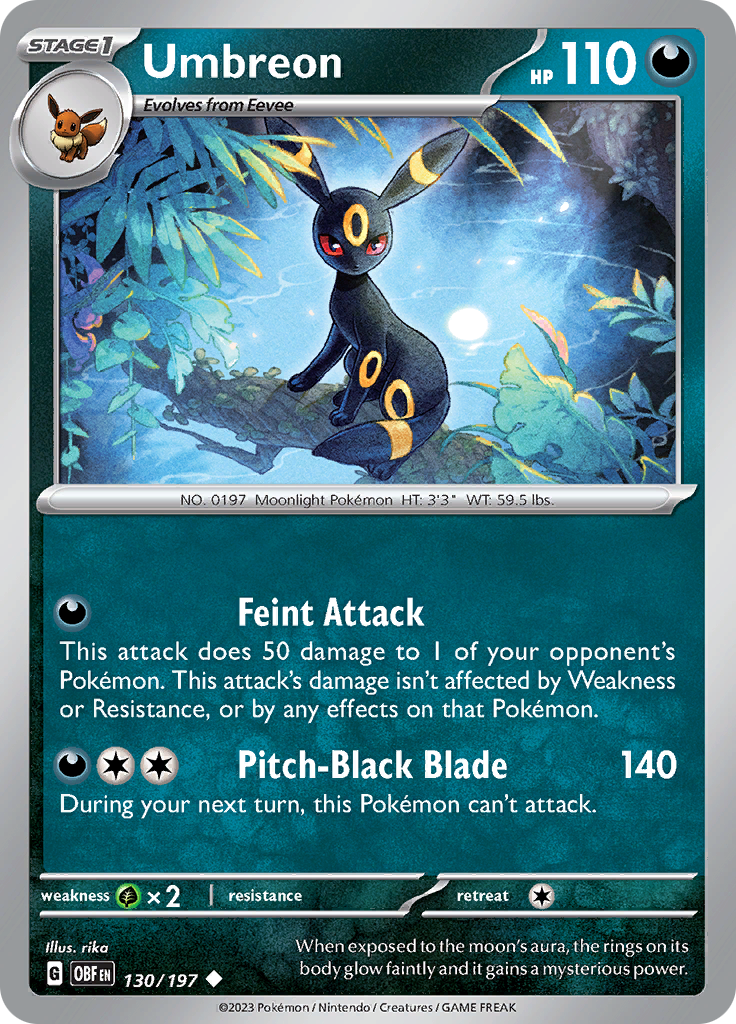 Umbreon (130/197) [Scarlet & Violet: Obsidian Flames] | Shuffle n Cut Hobbies & Games