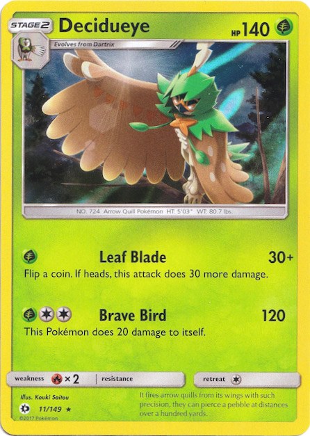 Decidueye (11/149) (Water Web Holo) [Sun & Moon: Base Set] | Shuffle n Cut Hobbies & Games