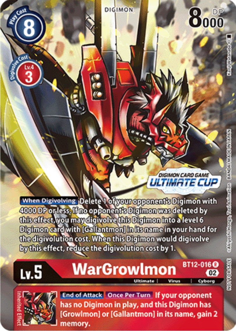 WarGrowlmon [BT12-016] (Ultimate Cup) [Across Time Promos] | Shuffle n Cut Hobbies & Games