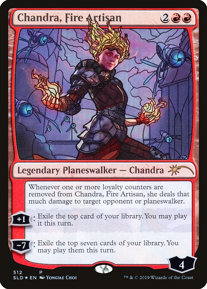 Chandra, Fire Artisan (Stained Glass) [Secret Lair Drop Promos] | Shuffle n Cut Hobbies & Games