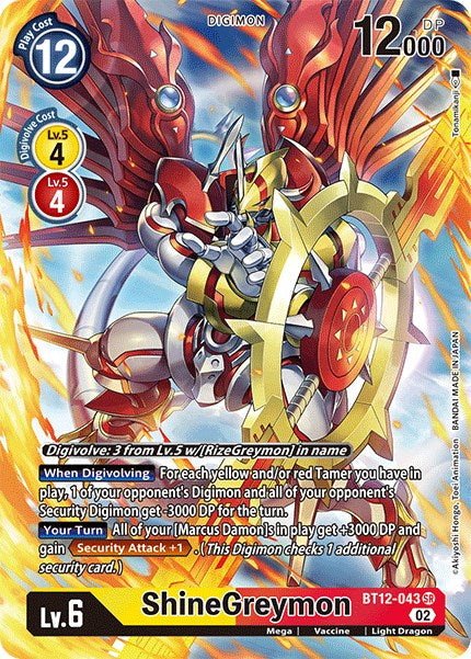 ShineGreymon [BT12-043] (Alternate Art) [Across Time] | Shuffle n Cut Hobbies & Games