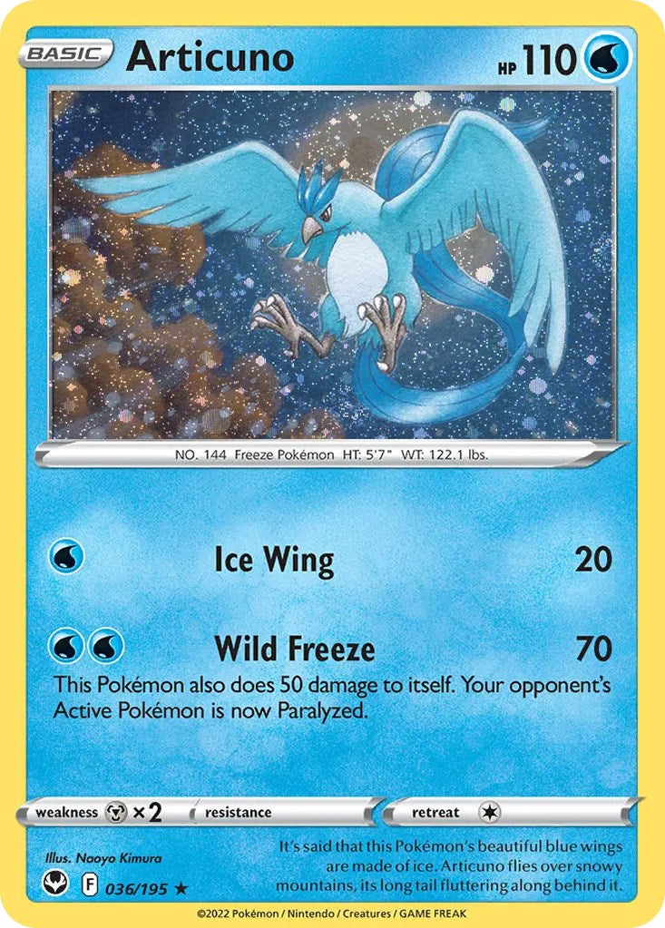 Articuno (036/195) (Cosmos Holo) [Sword & Shield: Base Set] | Shuffle n Cut Hobbies & Games