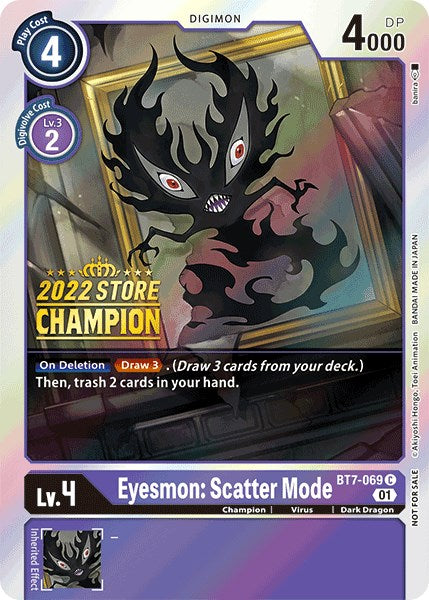 Eyesmon: Scatter Mode [BT7-069] (2022 Store Champion) [Next Adventure Promos] | Shuffle n Cut Hobbies & Games