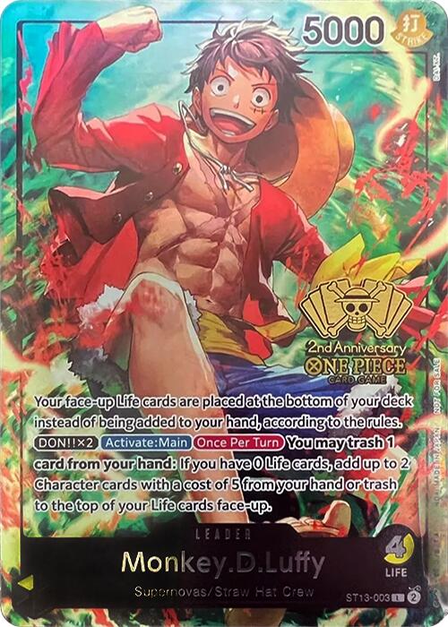 Monkey.D.Luffy (2nd Anniversary Tournament) [One Piece Promotion Cards] | Shuffle n Cut Hobbies & Games