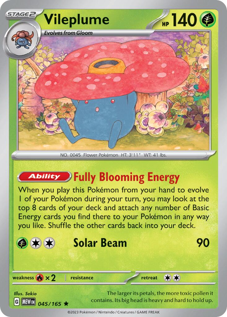 Vileplume (045/165) (Theme Deck Exclusive) [Scarlet & Violet 151] | Shuffle n Cut Hobbies & Games