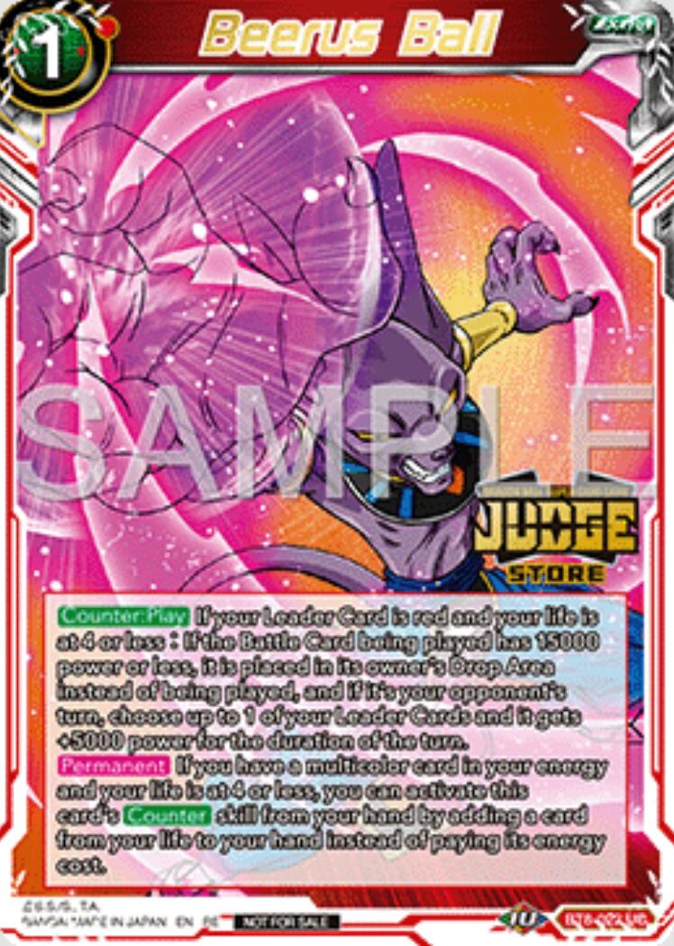 Beerus Ball (Judge Pack Vol.16) (Store) (BT8-022) [Judge Promotion Cards] | Shuffle n Cut Hobbies & Games