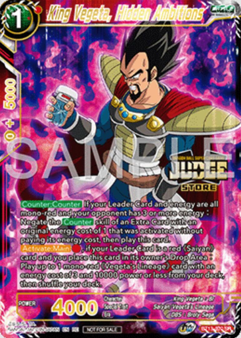 King Vegeta, Hidden Ambitions (Judge Pack Vol.16) (Store) (BT13-020) [Judge Promotion Cards] | Shuffle n Cut Hobbies & Games