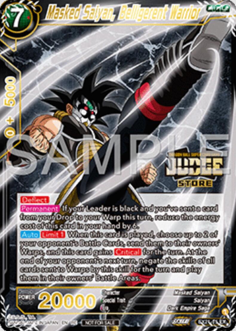 Masked Saiyan, Belligerent Warrior (Judge Pack Vol.16) (Store) (EX21-15) [Judge Promotion Cards] | Shuffle n Cut Hobbies & Games